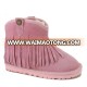 8319 Fur lining leather tassel kids winter boots